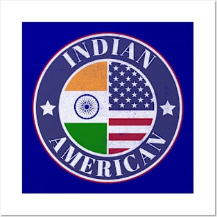 Proud Indian-American Badge - India Flag Posters and Art